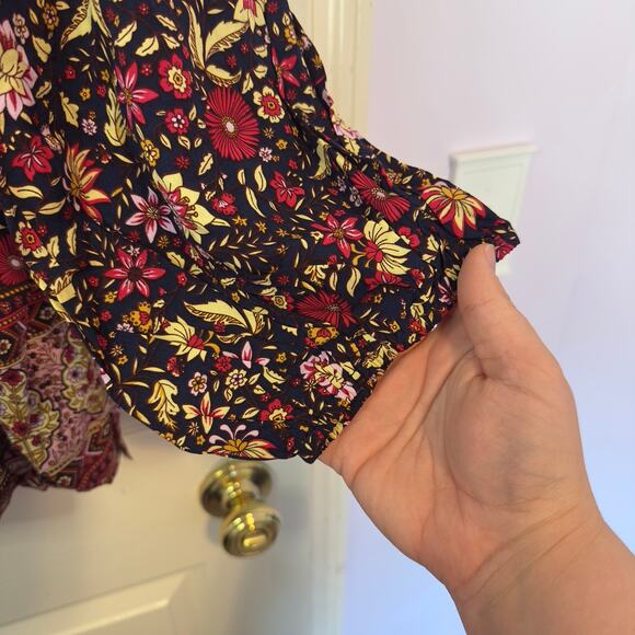 NWT Weekend Suzanne Betro Notch Tie Neck Empire Tunic Size 2X Bohemian Flowy - Picture 6 of 7